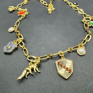 J Crew Crest Gold Plated Charm Necklace